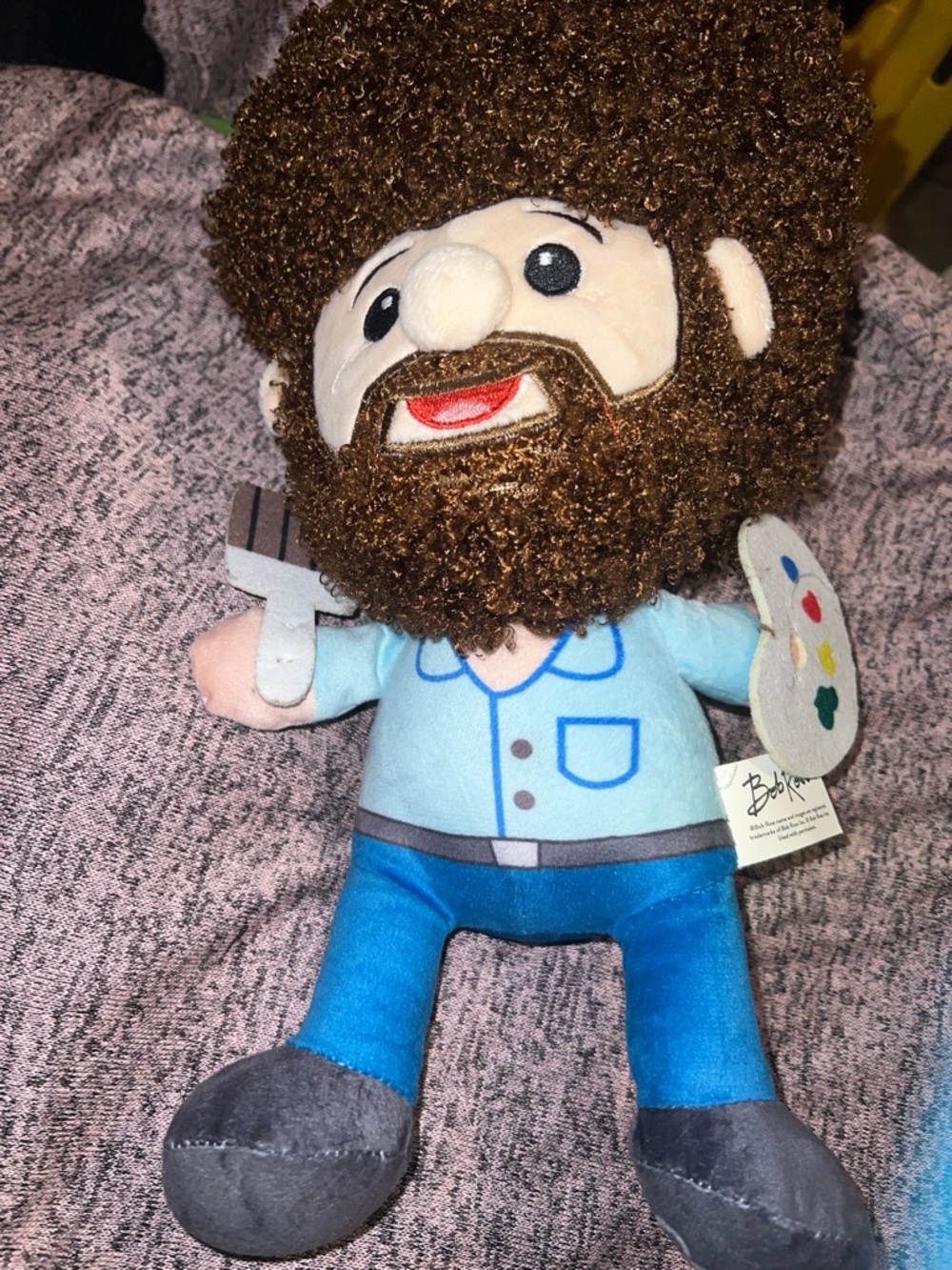 Bob Ross Plush Artist Doll - Brown Hair, Blue Outfit